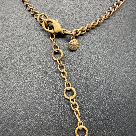 J Crew Clear Rhinestone and Crystal Flower Statement Necklace Gold Tone - Picture 6 of 6